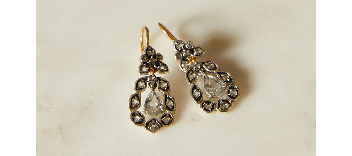 boucles d’oreilles Colette en topazes blanches