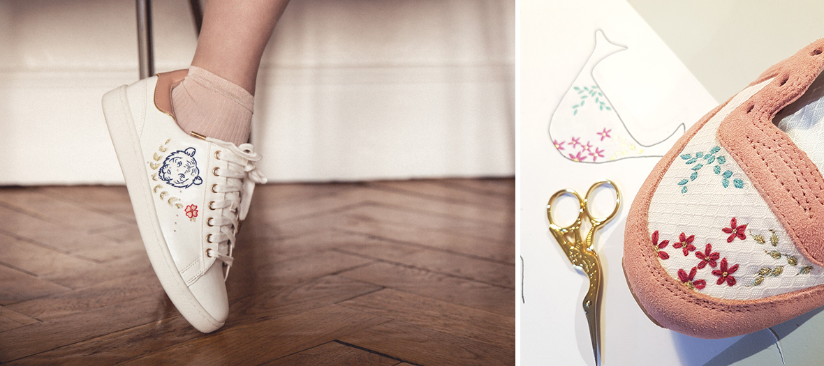 broderie sur sneakers