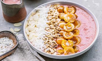 Recette smoothie bowl aux mirabelles et fraises