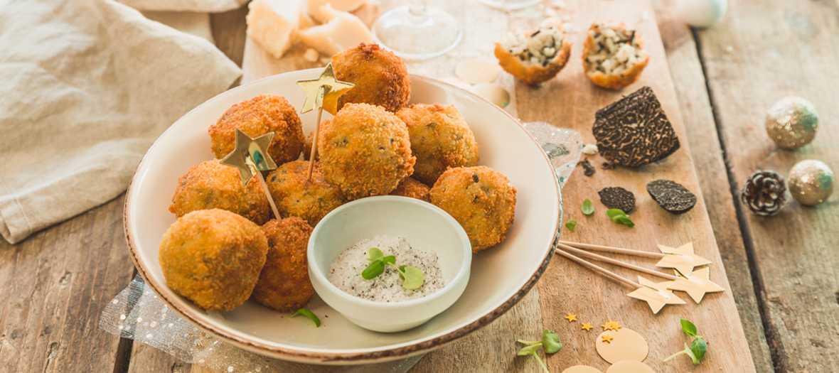 Recette d'arancini a la truffe, boulettes de risotto