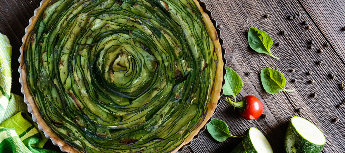 Recette tarte ruban aux courgettes et au kiri