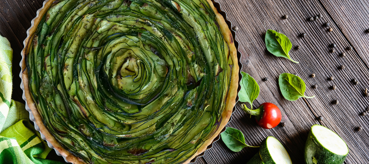 Recette tarte ruban aux courgettes et au kiri