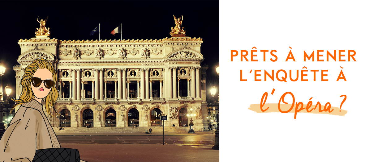 Façade de nuit de l'Opéra Garnier à Paris