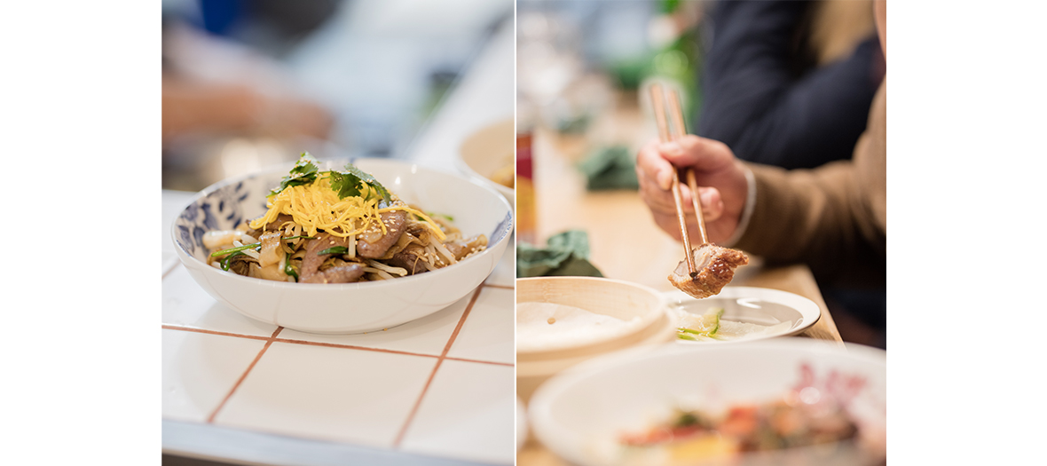 sauteed noodles with beef and Peking duck in Paris