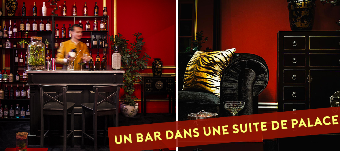 Le chef barman Clément Emery au bar à cocktail et l'ambiance intérieur du Bar 