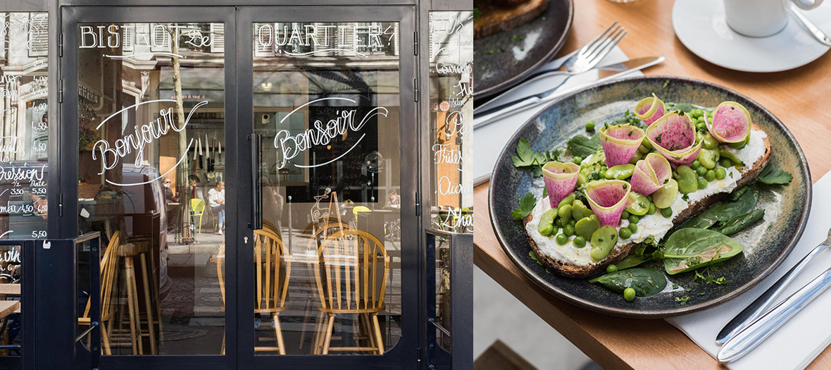 Burrata from the Puglia region and glazed veggies at the Bonjour Bonsoir restaurant in Paris