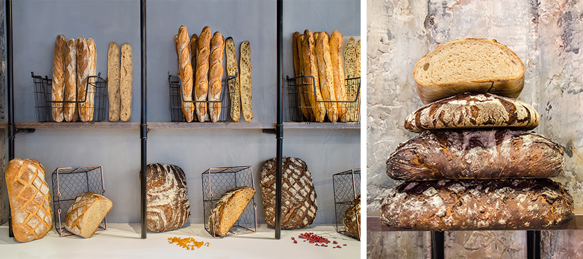 Country breads with hazelnuts and orange peel, cranberry pecan