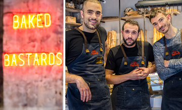 Portrait de Julien Abourmand, David Abehsera et Emmanuel Gunther à la boulangerie Bastards 