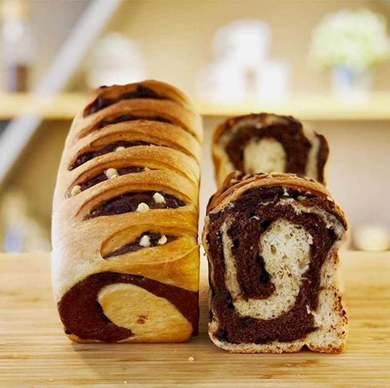 le pain praliné zébré de Jean-François Bandet et Magali Szekula à la boulangerie coffee-shop Bo&Mie