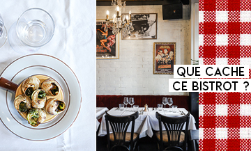 Interior atmosphere and snail dish of the brewery Sacré Frenchy