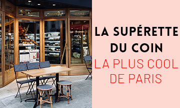 Facade and Terrace of the coffee-Grocery-Superette Petit Plisson of Timothée Lacour and Pauline Poirier