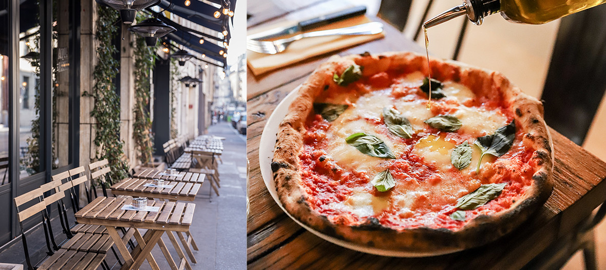 Organic Italian flour pizza at the Acqua E Farina italian restaurant in Paris