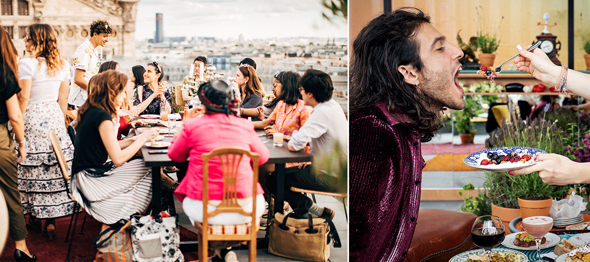 French chef Julien Sebbag at Galeries Lafayette Haussmann on his rooftop restaurant in Paris Haussmann