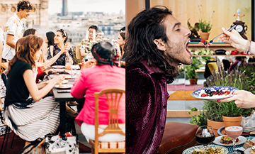 French chef Julien Sebbag at Galeries Lafayette Haussmann on his rooftop restaurant in Paris Haussmann