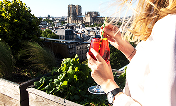 Young girl on a rooftop party in Paris