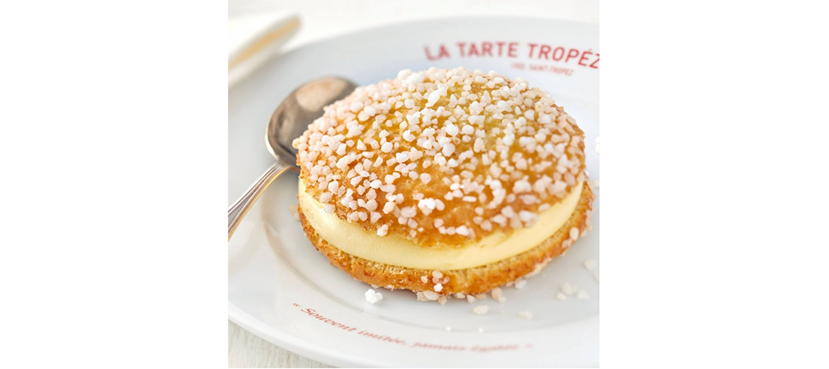 Plat de la tarte tropezienne saveur vanille créer par le pâtissier Micka pour Roger Vadim