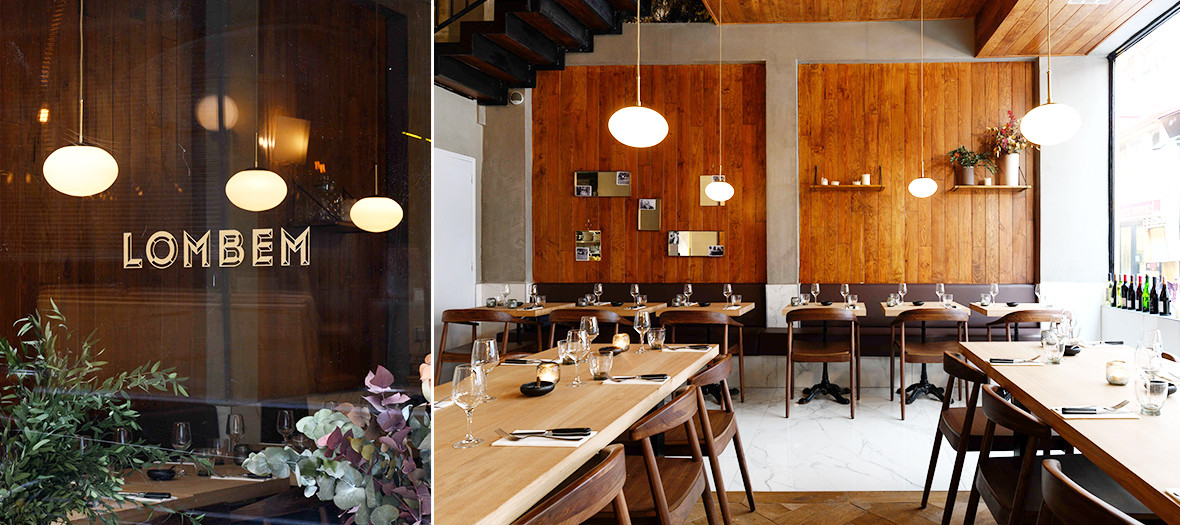 Inside room of the Lombem restaurant in Paris