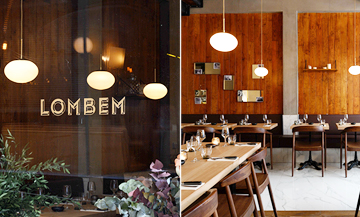 Inside room of the Lombem restaurant in Paris