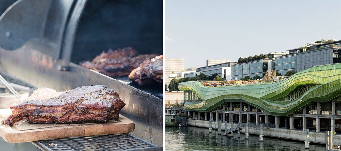 Barbecue on the rooftop of the fashion and design center in Paris