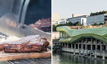 Barbecue on the rooftop of the fashion and design center in Paris