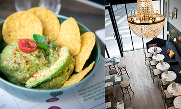 Restaurant latino dans le Sentier, guacamole avec chips