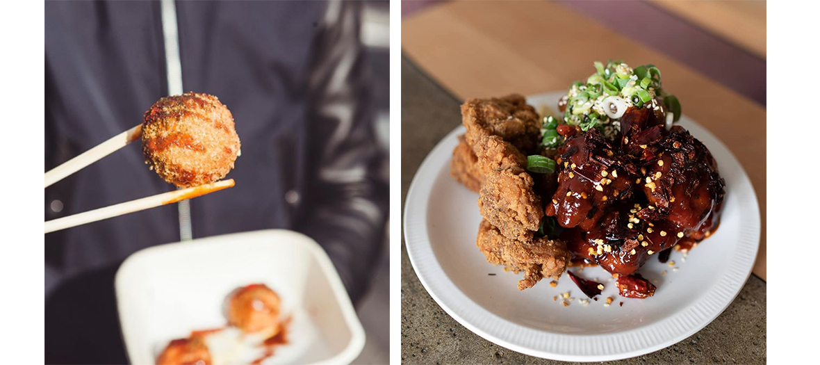  Hero fried chicken dish and Seoul Mama kimchi balls