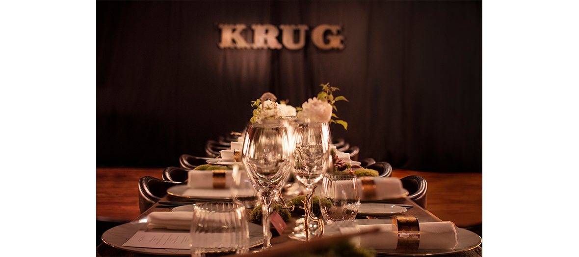 Ambiance intérieur du restaurant Krug du chef étoilé Julien Lefebvre