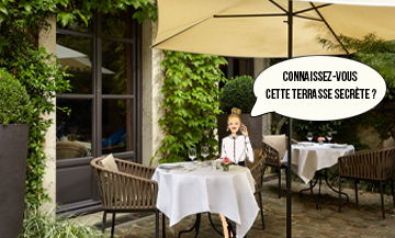 Terrasse du Restaurant Anne au Pavillon de la reine à Paris