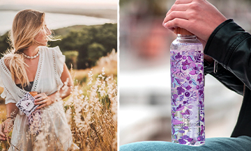 The Waterdrop Drinks Helthy and the Blooming Flower Gourds in Glass and Bamboo by Martin Murray