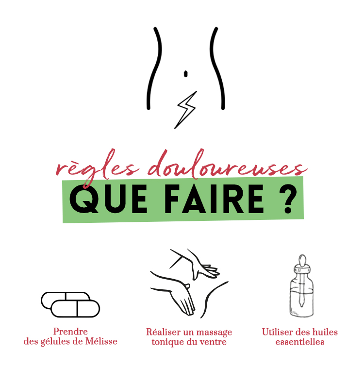 Gélules de Mélisse, massage tonique du ventre, huiles essentielles