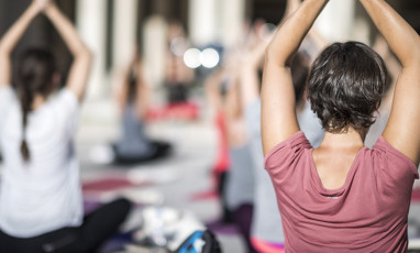 Free Yoga lesson  at the GoodPlanet Fondationde by Yann Arthus-Bertrand