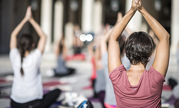 Free Yoga lesson  at the GoodPlanet Fondationde by Yann Arthus-Bertrand