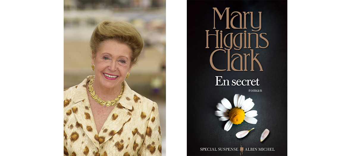 Portrait de Mary Higgins Clark et couverture de son roman En Secret