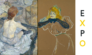 Painting la toilette et Yvette Guilbert chantant from the painter Toulouse Lautrec