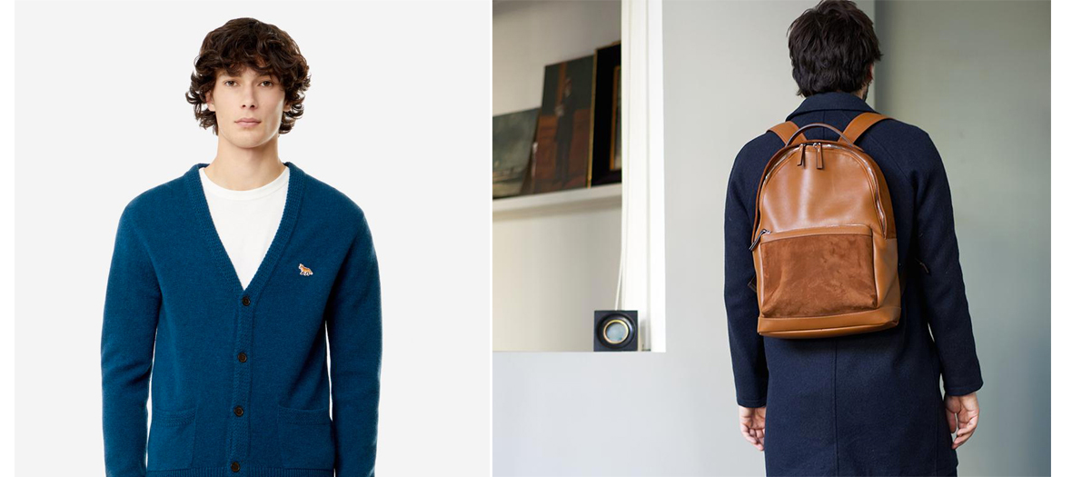 cadeau maison kitsune et leo et violette Un pull du label Maison Kitsuné et Sac à dos Le Nouveau Backpack de Léo et Violette