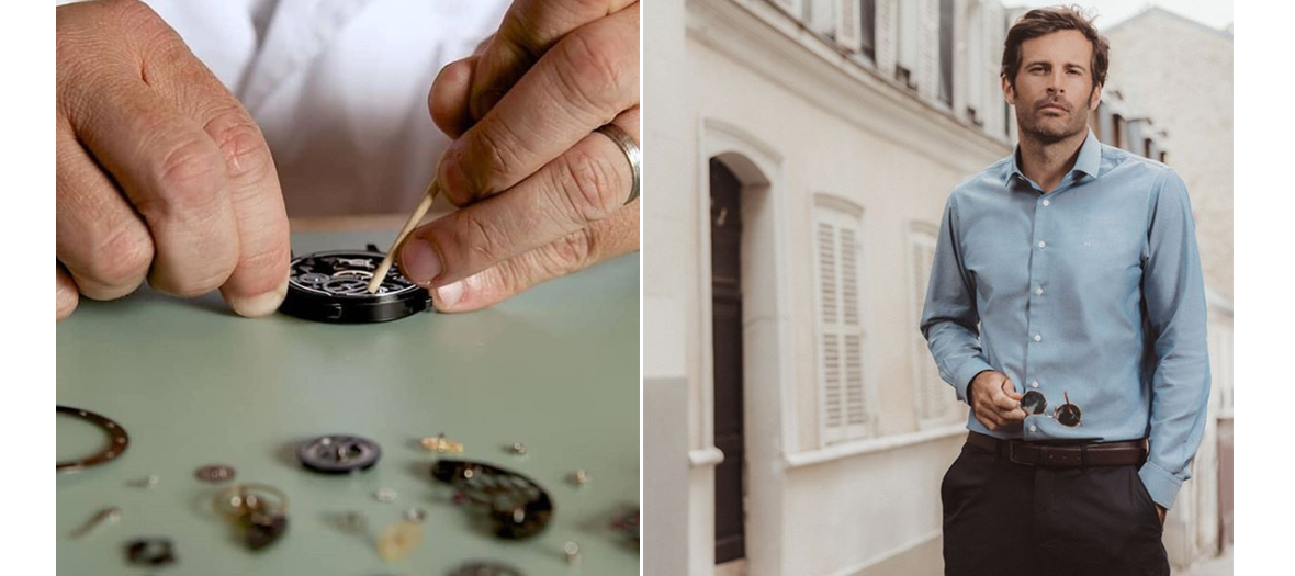 cadeau objectif horlogerie et le chemiseur Cadeaux de Cours d'initiation à l’horlogerie Objectif Horlogerie et Kit de chemises sur-mesure chez le Chemiseur