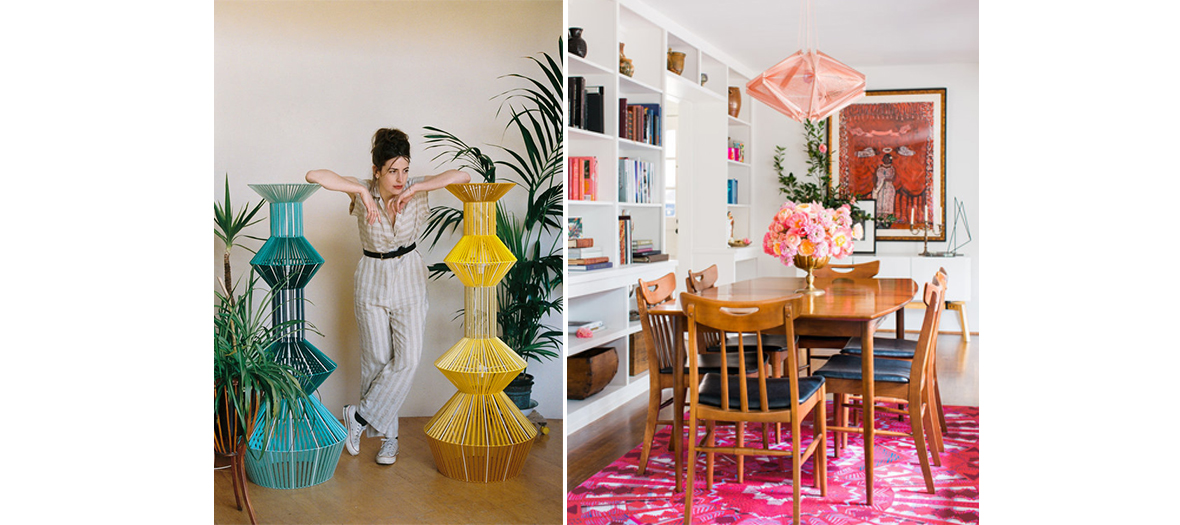 Lampes en bois et fils de coton