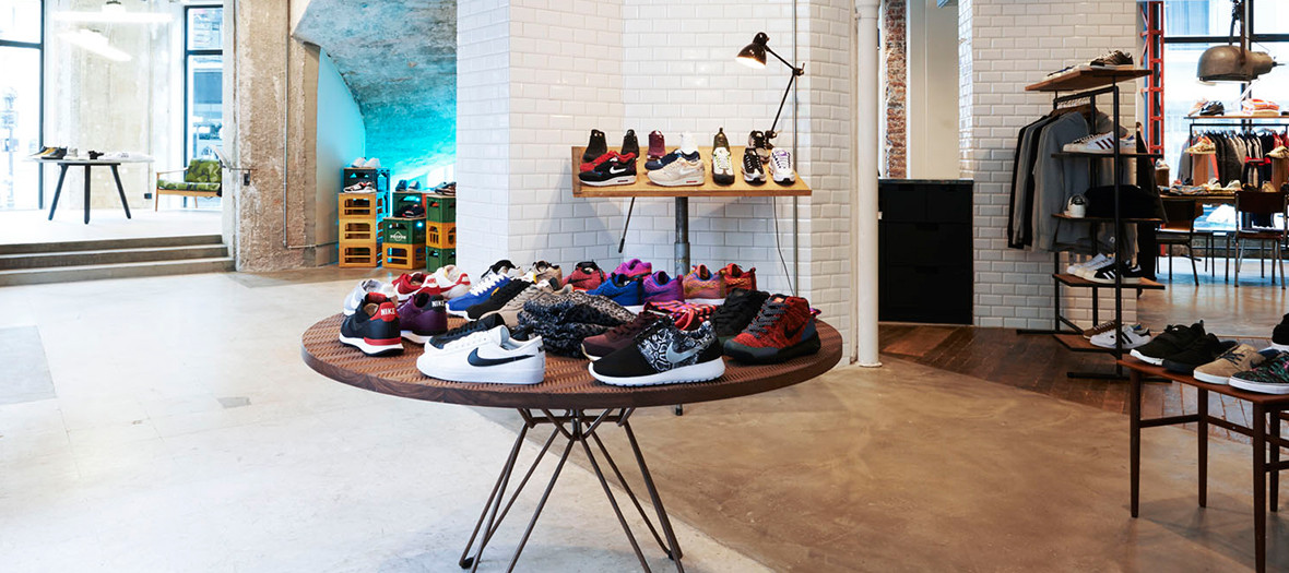 Inside of the  Sneakersnstuff  shop in Paris