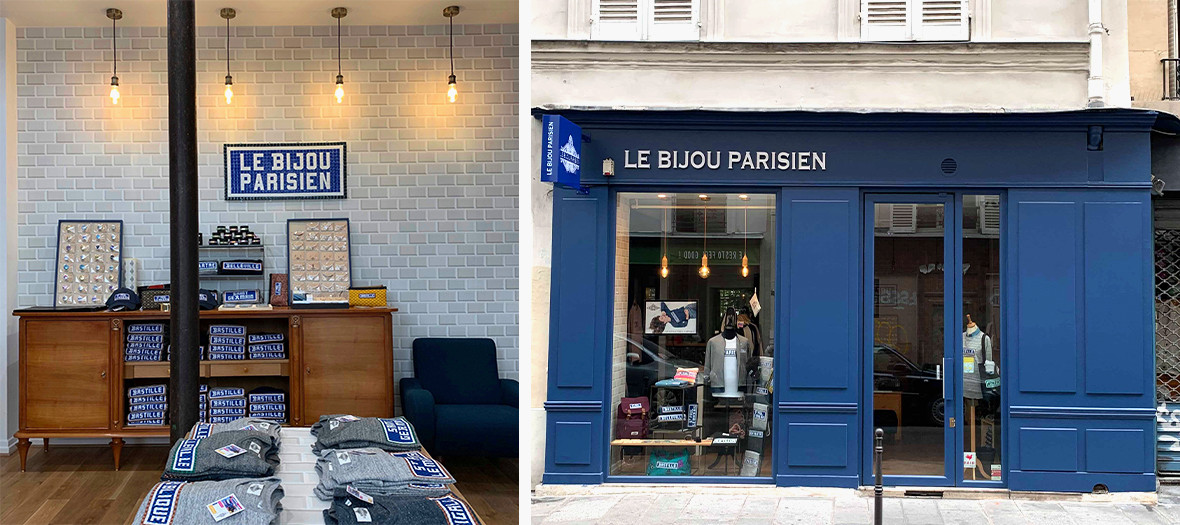 Interior decoration and facade of the shop of Aurélien Pfeifer and Philippe Madar in the Marais