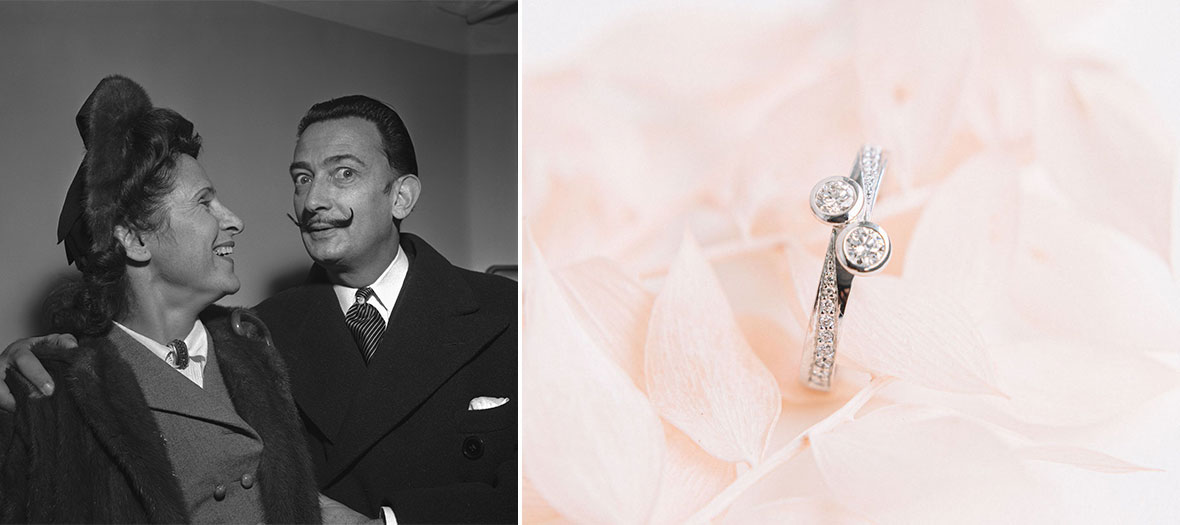 Portrait de Gala et Salvador Dalí et la bague Passion et Exil