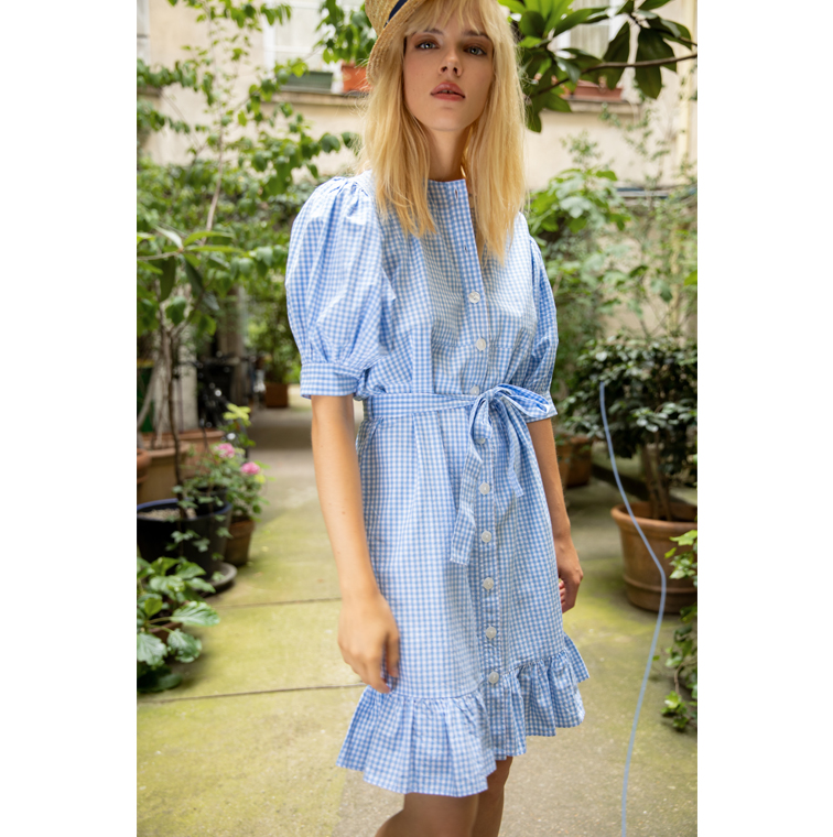 Robe vichy bleue