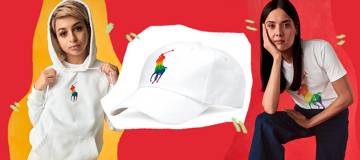 Sweat à capuche, casquette, t-shirt avec logo en arc-en-ciel