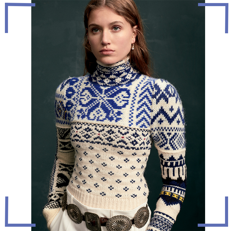 pull ralph lauren Le Pull à col roulé en laine italienne à motif de Ralph Lauren