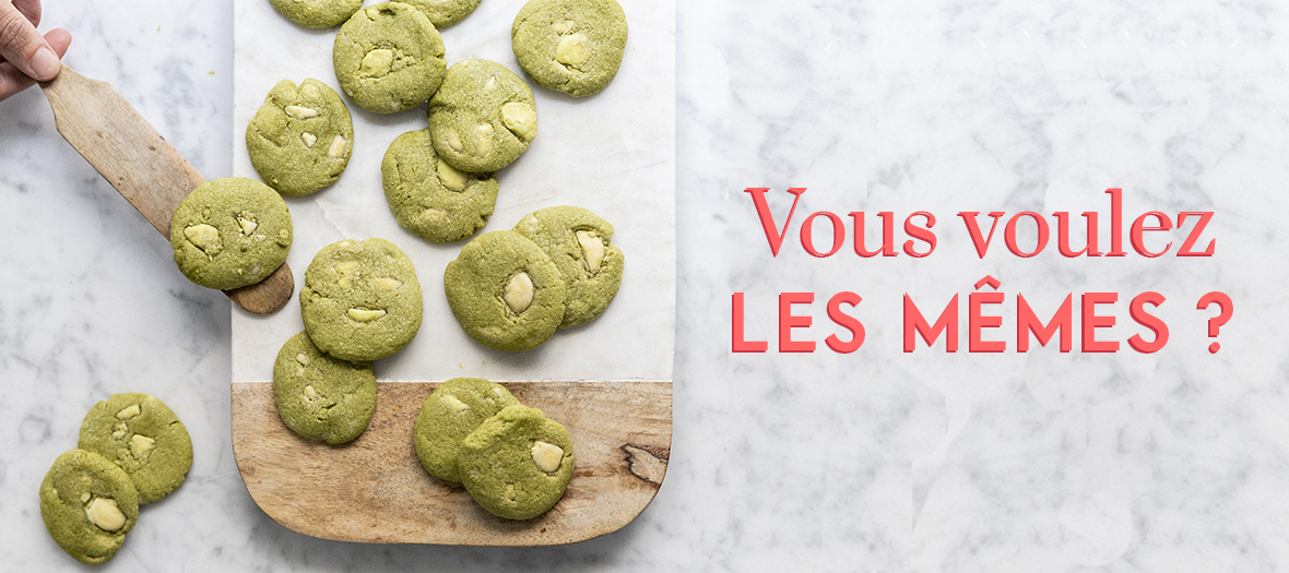 Recette de cookie au chocolat blanc et au thé matcha