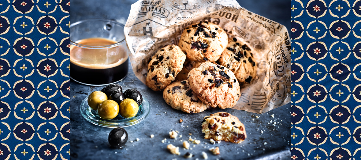 Le Cookie aux pepites de Chocolat avec des olives et du café