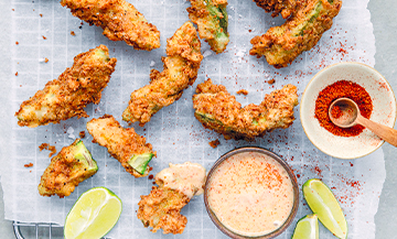 Recette avocat frit avec purée de noix de cajou, citron vert, cumin, paprika et piment