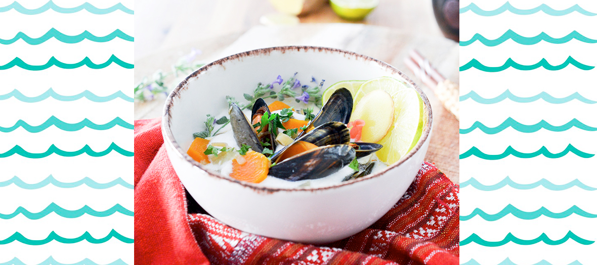 Recette moules à la crème de coco