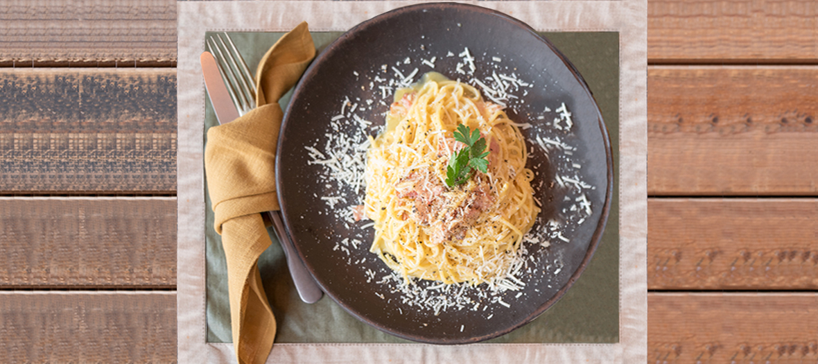 Recette Pate Carbonara du resto-boutique Borgo delle Tovaglie