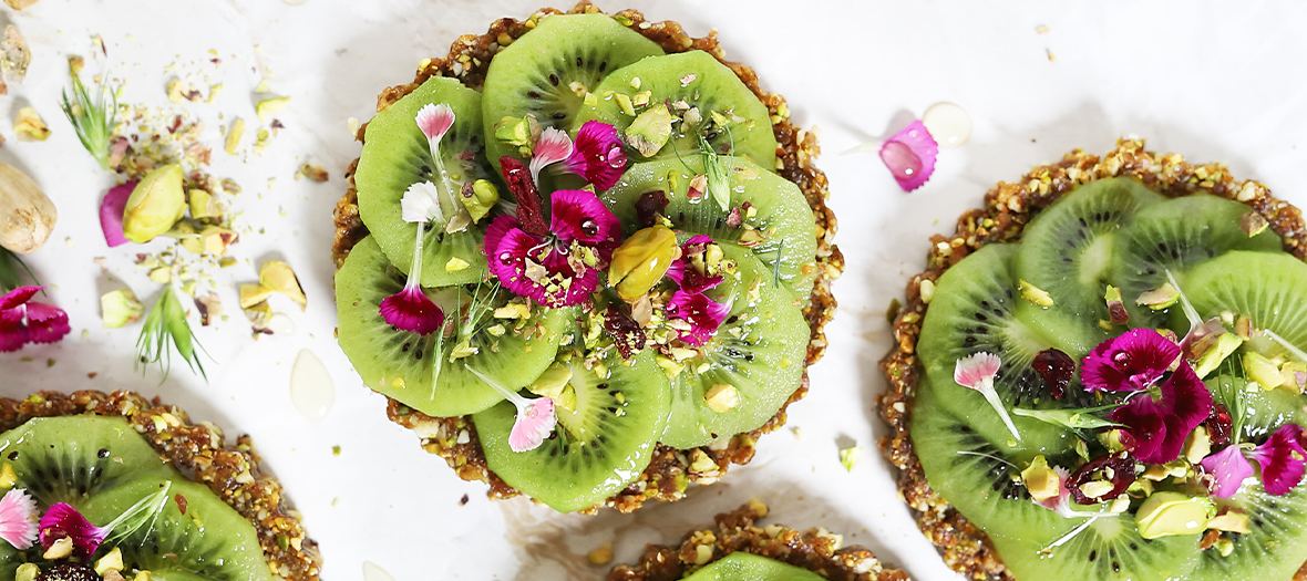 Recette tartelette kiwi et pistache sans cuisson