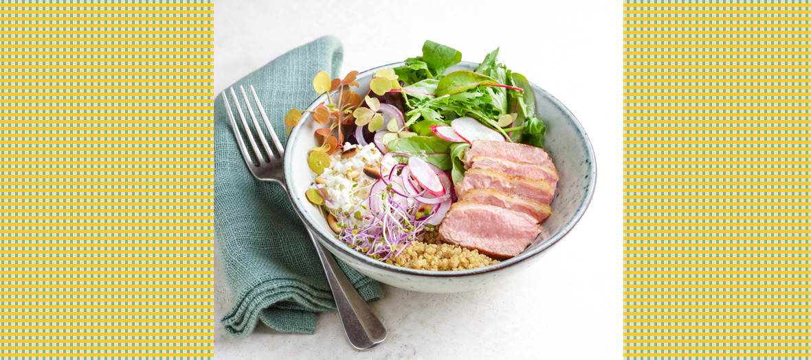 Recette salade quinoa et noisette d'agneau